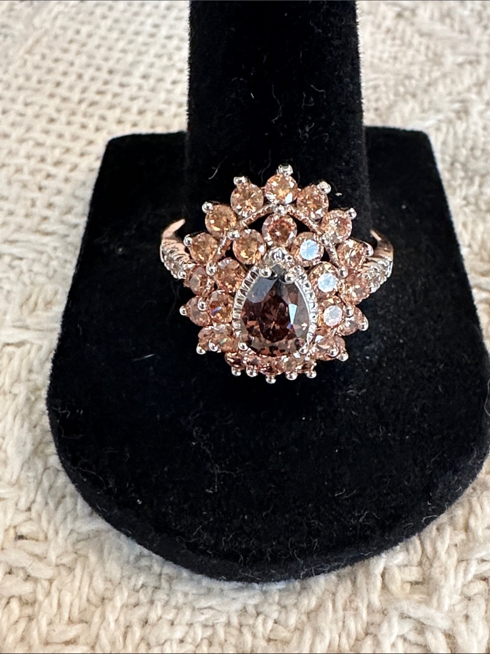 1.05 CT Lab-created Smoky Topaz Ring, 14k Rose Gold Plated